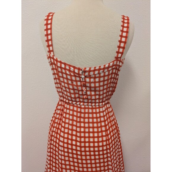 Auguste The Label Orange Gingham Paneled Maxi Dress sz 4 Prairie Cottagecore - Picture 7 of 10